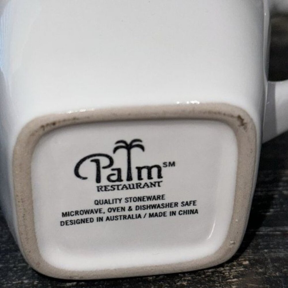 Set Of 4 Palm Restaurant Quality Stoneware Coffee Mugs White - Picture 6 of 8